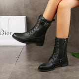 New Large-Size Round Head Coarse And Fae Chain Side Zipper Solid Color Low-Clinity Lady Martin