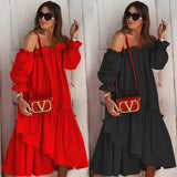 Spot 2025 Women's Autumn New Loose Casual Solid Color Irregular Long-Sleeved