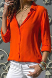 Tops Women's Long Sleeve V-neck Button Chiffon Shirt Office Loose Fashion Long Sleeve Shirts Female Tops Blusas