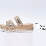 And Cool Slippers Women Wear 2025 Summer New Round Head Casual Large Size Loose Cake Thick Bottom Roman