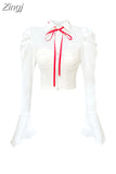 Black Chiffon Shirt Long Sleeve Tops Fashion Sexy Underbust Corset Women Bustier Tube Patchwork Fishbone Crop Tops 2023