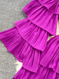 Vintage Women Cascading Ruffle Party Dress Elegant V-Neck Flare Long Sleeve High Waist A-Line Mini Vestidos Female