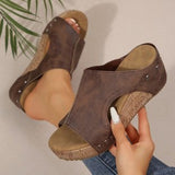 Slopes And Cool Slippers 2025 Summer New Retro Thick-Sed Fish Mouth Roman Sandals Women's Loose Cake Thick