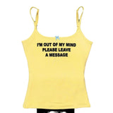 Zingj Girl Style Letter Print Sleeveless Short Vest Retro Top Women's Summer