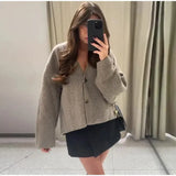 Women's Explosive Loose Double-Buttoned Long-Sleeved Pocket Jacket