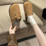 Britain Birkens Shoes Women 2025 New Spring And Autumn Thick Bottom Boken Half Slippers Outside Wearing A Foot Pedal Lazy