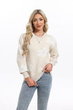 And Winter New Knitwear Blouse Loose Flowers Collar Collar Sweater Women's