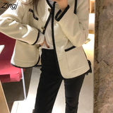 Women Basic Vintage Casual All-match College Pockets Overcoats Designer Prevalent Ins Spring Fall Straight Trendy