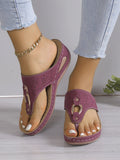 And Toe Slippers Women Women Slippers Car Sewing Thick Bottom Flowers Hollow Thick Background Word