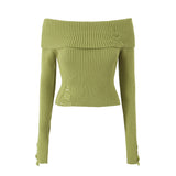 Style Big Lapel Slim Pullover Sweater In