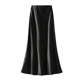 Temperament Pressure Folded Bare-Faced Fishtail Half-Dress Girl Spring Hanging Thin Bag-Butbice Long Dress