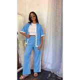 Zingj Spring And Summer New Comfortable Casual Single Breasted Lace Splicing Trousers Shirt Coat