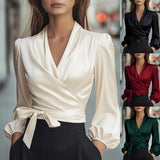 Design Feels White Lotus Leaf-Side Shirt 2025 Autumn And Winter New Casual
