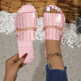 Chain Flat-Bottomed Slipper Women Stone Dew Beach Cool Drag