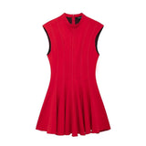 Women's Clothing 2025 Autumn And Winter New Waist Wave Wide Swing Mini