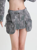 Zingj Spring 2024 New High-Waisted Waist Pocket Zip A-Line