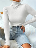 Turtleneck Ribbed Knit Sweater- Outfit