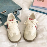 Fashion Training Shoes Women 2025 Summer New Thick-Soled Casual Women's Shoes College Style Lace Coloring Small White