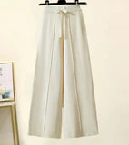 Version Of The Lazy Suit Women 2025 New Autumn And Winter Thick Thick Knitted Knitted Knitted Wide Leg Pants Two