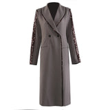 Early Autumn Heavy Industry Beads Splicing Long Wind Coat Coat Coat Women