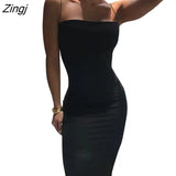 Women Casual Summer Spaghetti Strap Bodycon Dress Fashion Solid Color Sleeveless Backless Slim Fit Sling Long