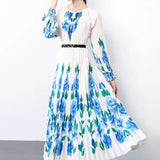 New Women's Dress Dress Oversized Dress Print 100 Folds T-Shirt With T-Shirt Holiday Casual