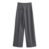 New Half-High Collar Fluffy Short Coat 1223451 High-Waisted Trousers