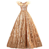 Golden Bride Wedding Toast Annual Stage Walk Show Solo Performance Host Wedding Banquet Evening Dress