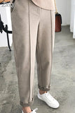 Pants Women Pencil Pants 2023 Autumn Winter Casual Thicken OL Style Wool Female Pants Loose Lady Trousers Capris 6648