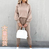 Autumn And Winter Hot Sale High-Necked Long Sleeve Grab Velvet Fashion Casual Jacket Set