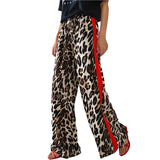 Spring And Autumn Women's Net Red With The Same Leopard Print Splicing Temperament Loose-Legged