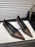 Autumn And Winter New Pointed High-Heeled High-Heeled Shoes Leopard Print Fashion Commuting Low-Heeled Kitten Heel Single