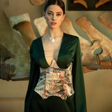 New Tight-Bossed Retro-Print Venus Oil Painting Fish Bone Tiring Belt Waist