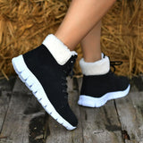 Women's Shoes In The Autumn And Winter Of 2025, High-Top Casual Base Plus Velvet Warm Snow Boots Women's Flat Bottom Short
