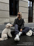 Velvet Half Zipper Collar Collar Sweater 30 Cotton Leisure Sports Blouse Woman In Autumn And Winter