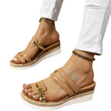 New Large-Size Women's Cool Slippers Summer Bundrel Heels Roman Shoes Women's Thick-Soled Loose