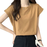 Zingj Sense Small Flying Sleeve T-Shirt Women's Summer 2024 New Loose Shirt Short-Sleeved Student Jacket