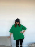 Spring And Summer New Solid Color Short-Sleeved Women Loose Large-Band Pure Cotton T-Shirt Simple