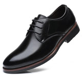 Zingj And Autumn Men's Leather Shoes Business Leather Shoes Men's Lace-Up Fashion Single Shoes Large Size Men's Shoes Wenzhou