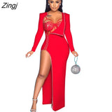 Women Dress Split Out Lace Up Party Night Clubwear Full Sleeve Dresses For Women