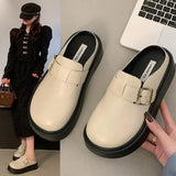 Boken Baotou Half Slippers Women Wearing Lazy One Foot Pedal Noodles Spring And Summer 2025 New Muller Cold