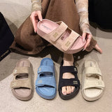 Version Of Thick Bottom Slippers Women Wear 2025 Summer New Seaside Beach Cool Slippers Casual