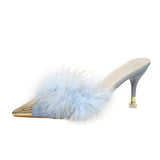 Head Hair Slippers Women In The Autumn Of 2025 New Pointed Head Wear Metal Head Fine And Sweet Temperament Lazy
