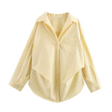 2025 New Women's Cotton Bat Sleeve Striped Clip Long Sleeve Shirt