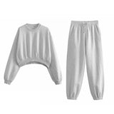 New Basic Short Style Sweater 8417803 Elastic Waist Jogging Trousers