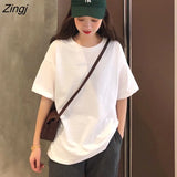 T-shirts Women Rainbow Japanese Style Kawaii Pink Loose Leisure BF Harajuku College Students Female Top Lady