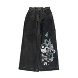 Zingj Y2K Baggy Jeans Men's Pattern Hip-Hop Street Harajuku Men's Wide-Legged Pants 211-0-Outfit