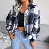 Real Autumn And Winter Lattice Lantern Long-Sleeved Coat Jacket Ins