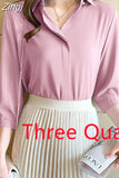 Shirts Women White Shirt Women Long Sleeve Shirts Blouse Satin Silk Blouse Ladies Tops 2023 Fashion Solid Woman