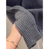 Version Of Autumn And Winter Breeze High Sense Of The New Bottom Knitted Shirt Languid Jacket Soft-Creinating Sweater Top Coloring Large Size Women's